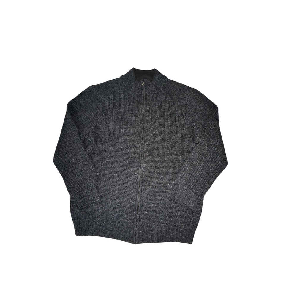 Pendleton Mens Washable Wool Full Zip Cardigan Sweater Gray Marl Large